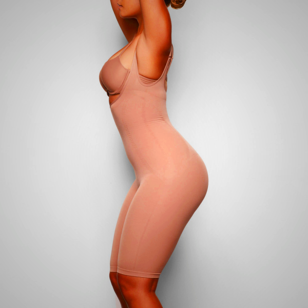 Skims BARELY THERE BODYSUIT BRIEF WITH SNAPS Chocolate | 0768521-PS