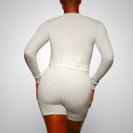 Henley Skims COTTON RIB LONG SLEEVE CROP ανοιχτο γκρι | 0715943-LD