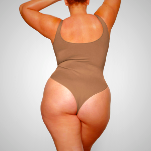 Scoop Neck Bodysuit Skims FAUX LEATHER ασπρα | 5182746-JS