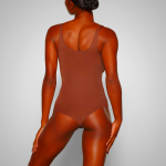 Scoop Neck Bodysuit Skims FAUX LEATHER ασημι | 8537924-WF