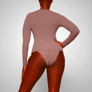 T-shirt Skims COTTON RIB HENLEY LONG SLEEVE ασπρα | 1620357-EH