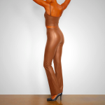 Skims Faux Leather Black Strappy Bra | 6275809-AX